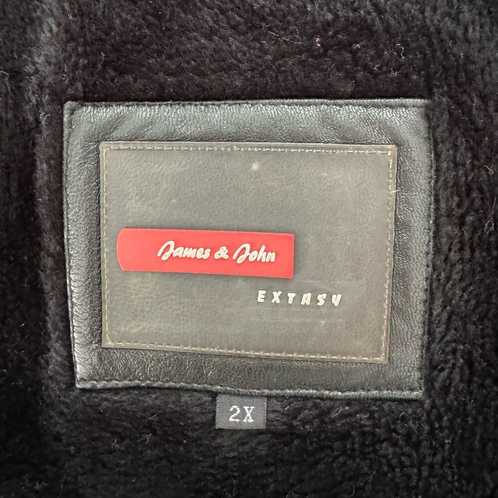 James & John Extasy Leather Jacket Classic Edgy Motorcycle Going Out Coat Big 2X - Picture 16 of 16
